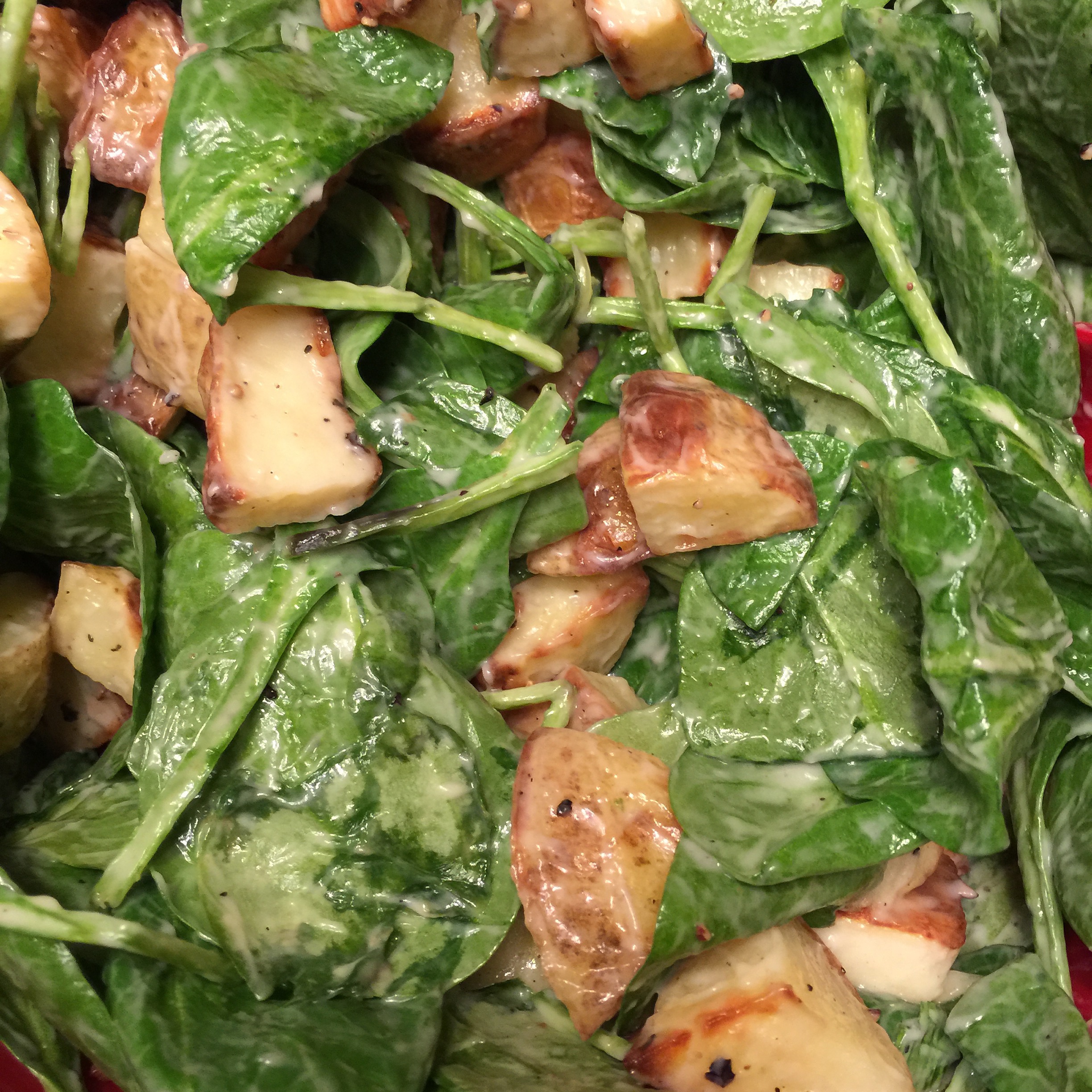 potato spinach salad